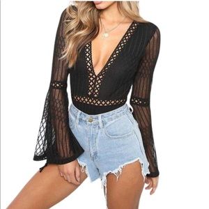 Bell sleeve bodysuit